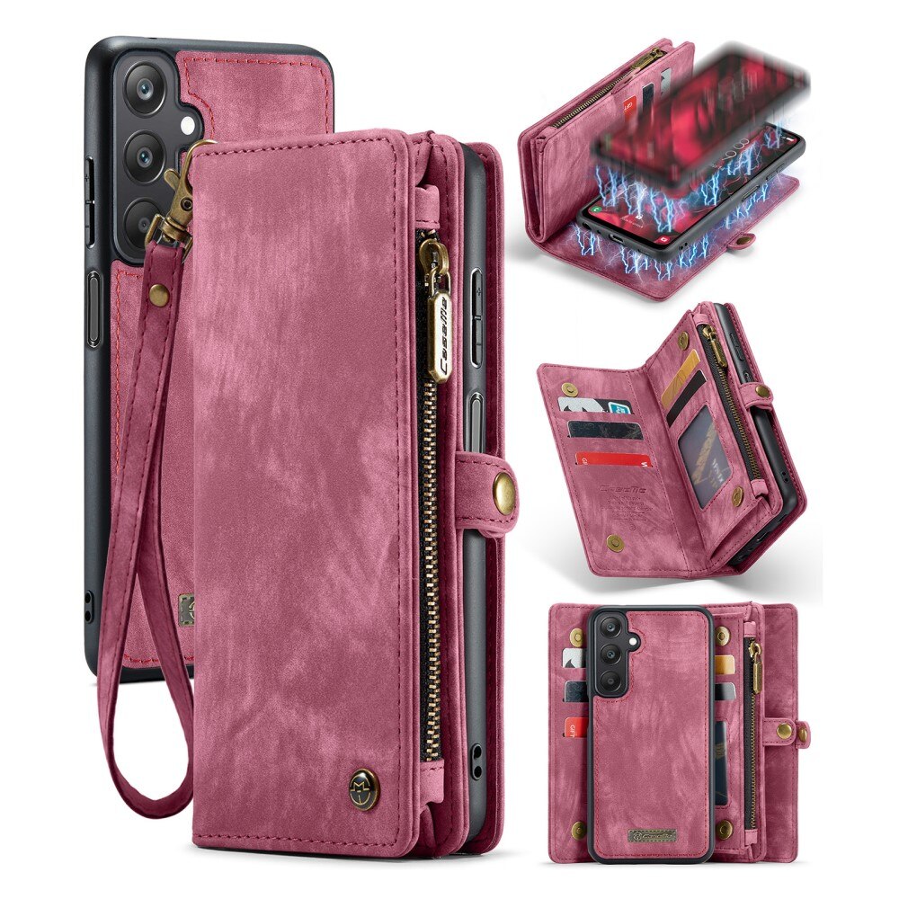 Multi-slot Plånboksfodral Samsung Galaxy A25 Röd
