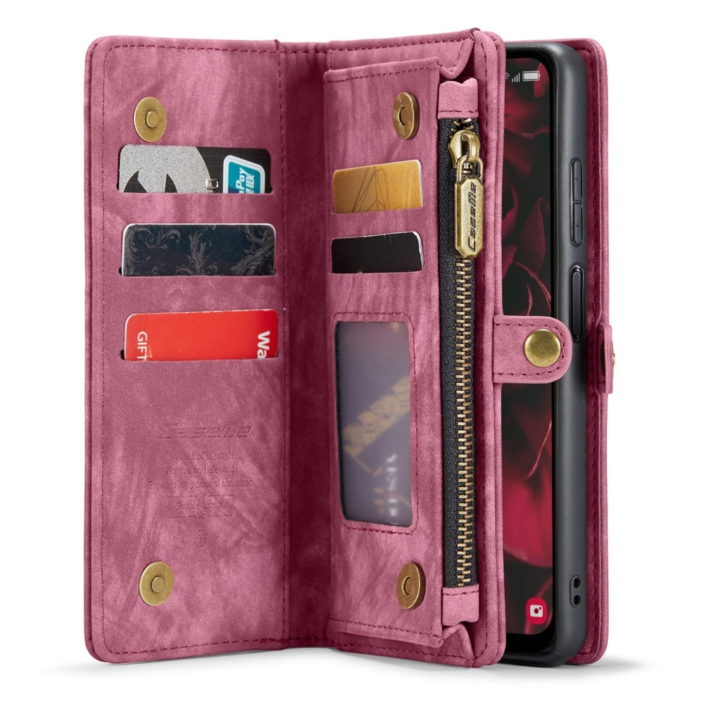 Multi-slot Plånboksfodral Samsung Galaxy A25 Röd
