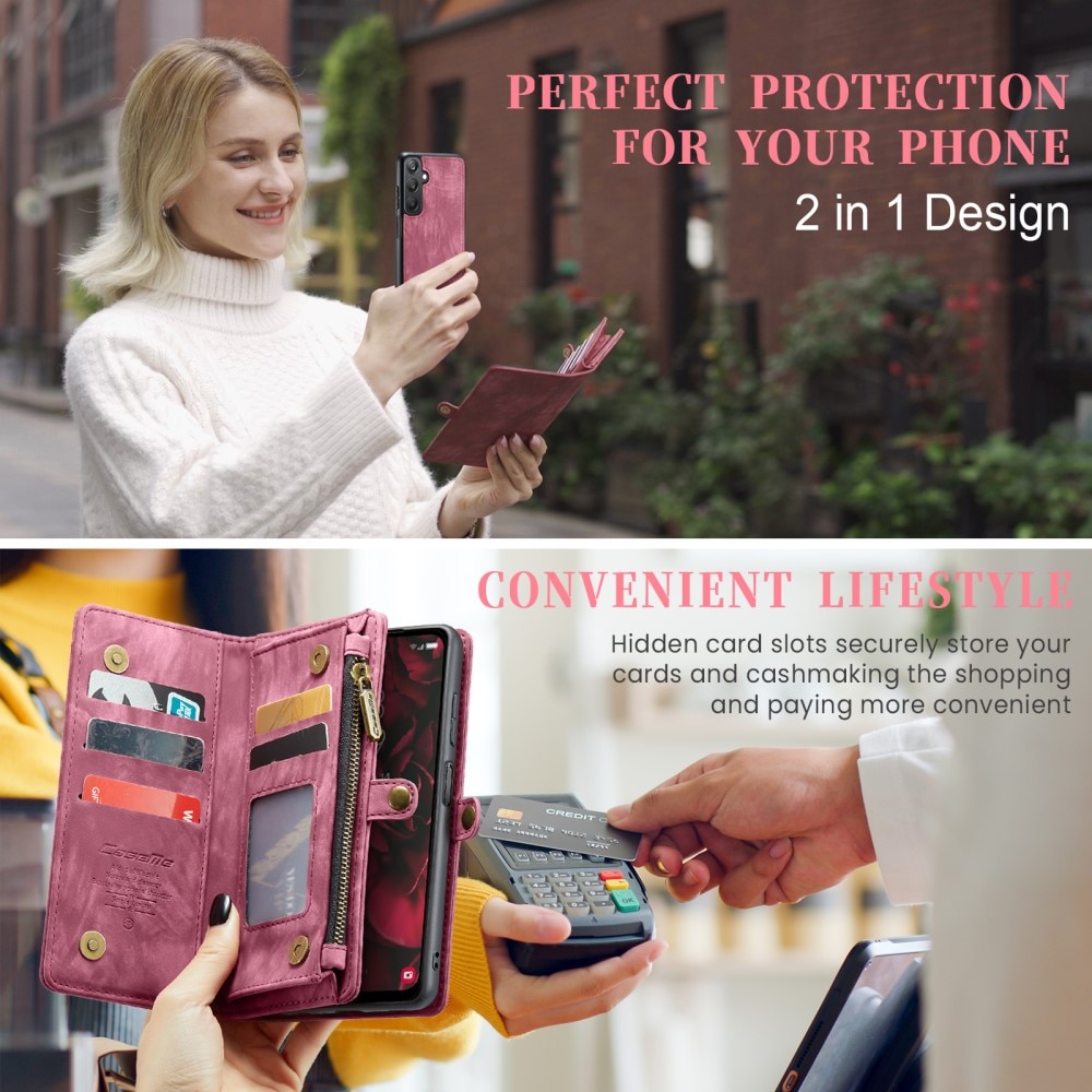 Multi-slot Plånboksfodral Samsung Galaxy A25 Röd