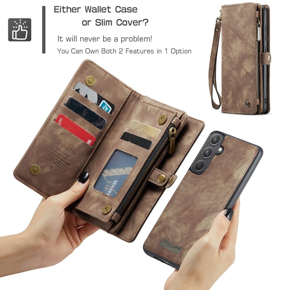 Multi-slot Plånboksfodral Samsung Galaxy A55 Brun