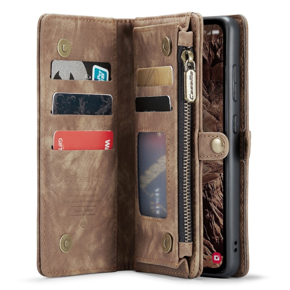 Multi-slot Plånboksfodral Samsung Galaxy A55 Brun