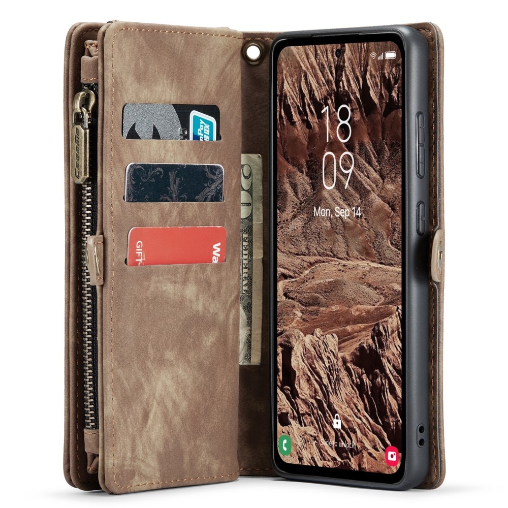 Multi-slot Plånboksfodral Samsung Galaxy A55 Brun