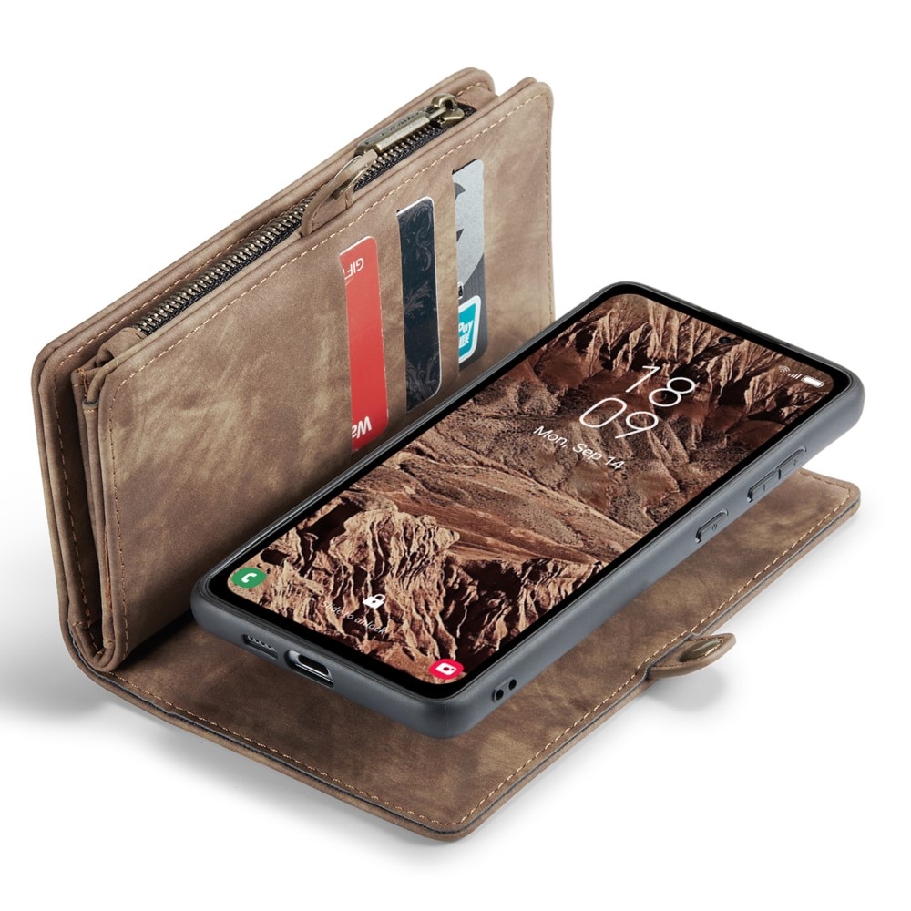 Multi-slot Plånboksfodral Samsung Galaxy A55 Brun
