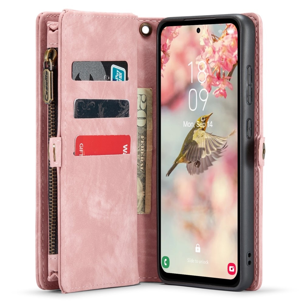 Multi-slot Plånboksfodral Samsung Galaxy A55 Rosa