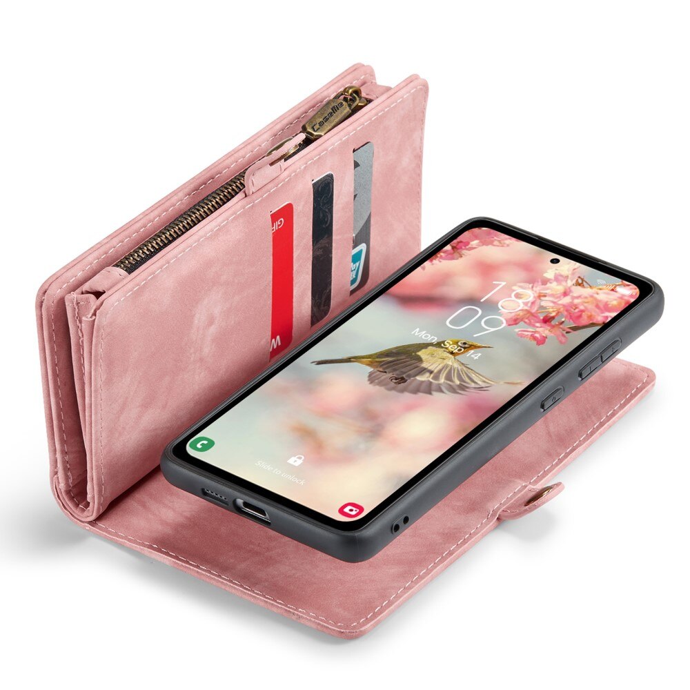 Multi-slot Plånboksfodral Samsung Galaxy A55 Rosa