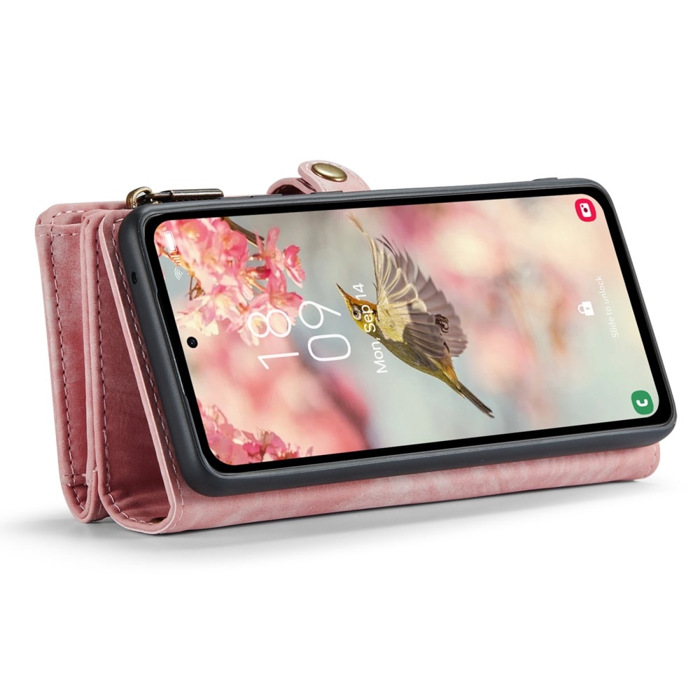 Multi-slot Plånboksfodral Samsung Galaxy A55 rosa