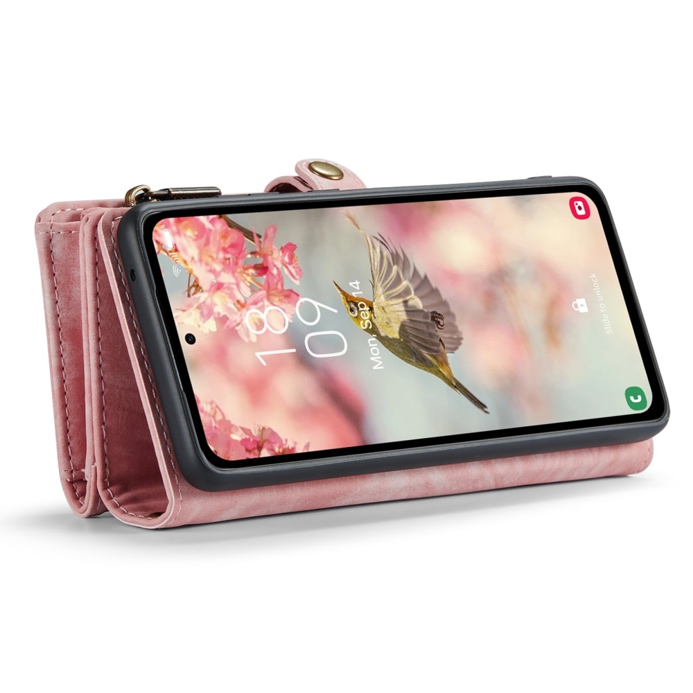 Multi-slot Plånboksfodral Samsung Galaxy A55 Rosa