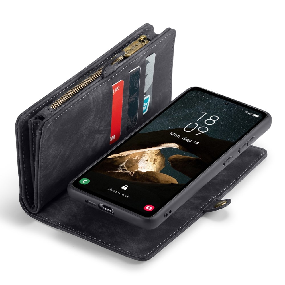 Multi-slot Plånboksfodral Samsung Galaxy A55 grå