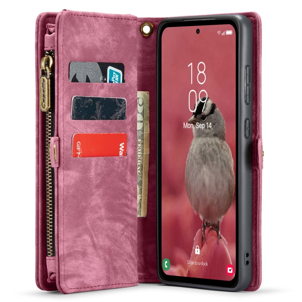 Multi-slot Plånboksfodral Samsung Galaxy A55 röd