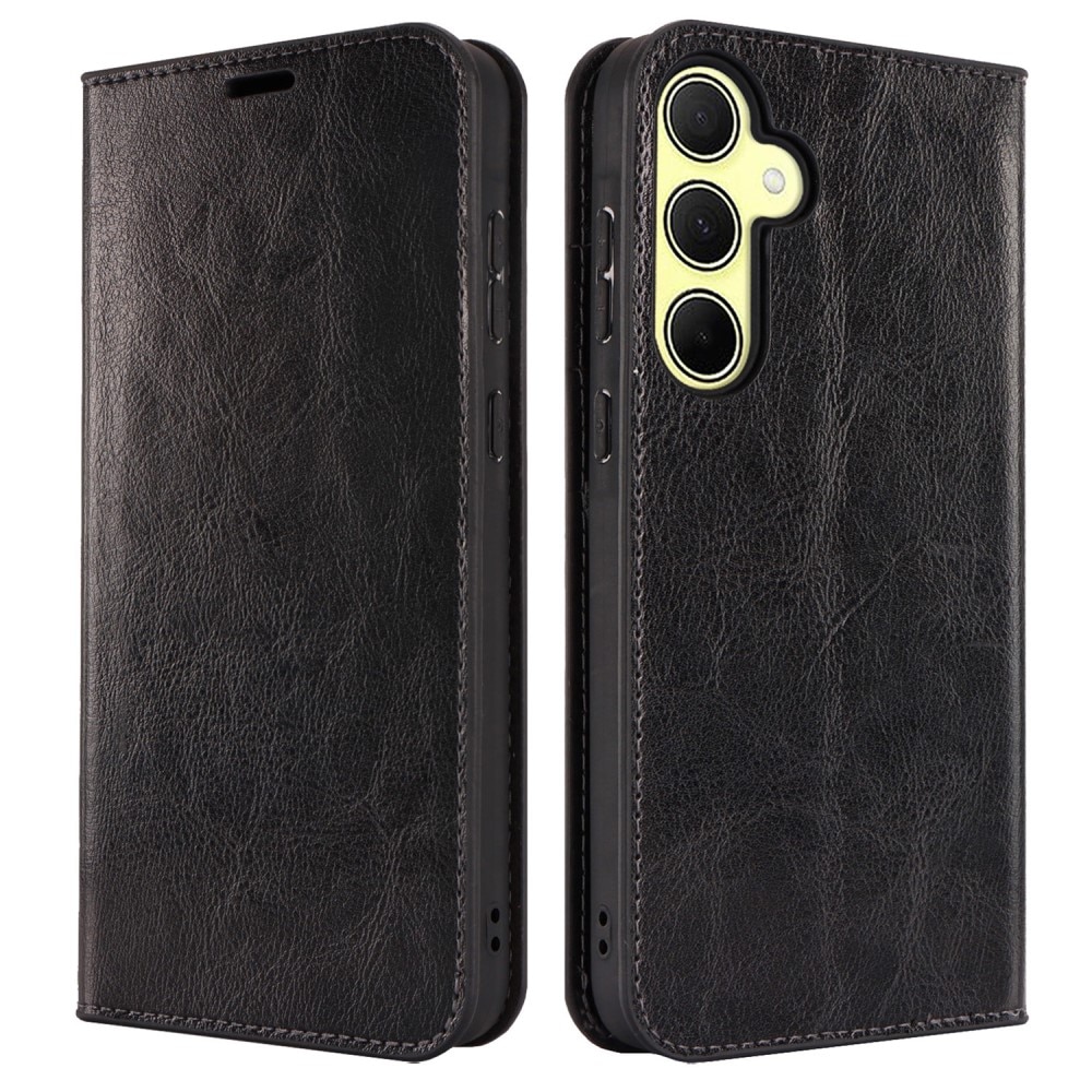 Mobilfodral Äkta Läder Samsung Galaxy A35 svart