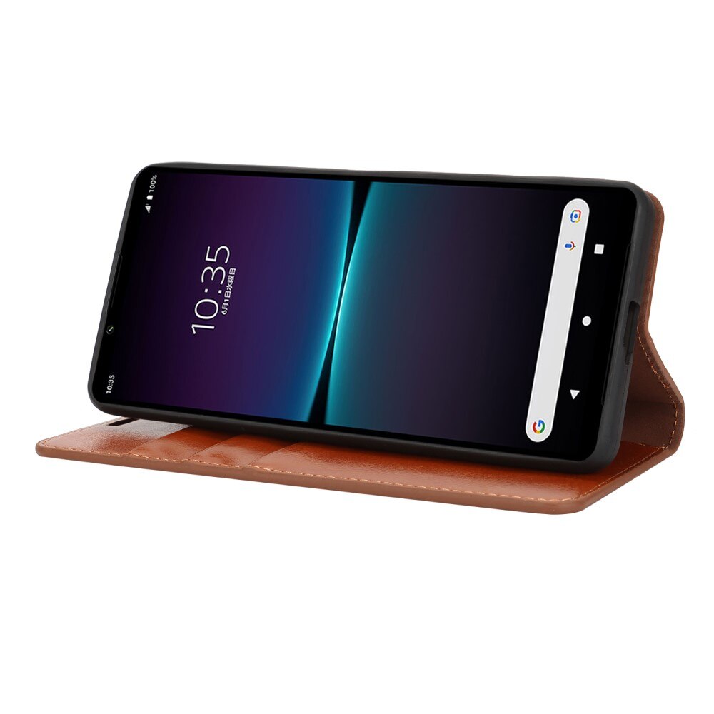 Mobilfodral Äkta Läder Sony Xperia 1 VI Brun