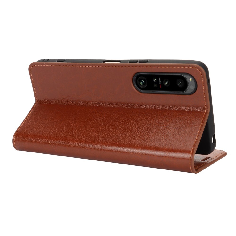 Mobilfodral Äkta Läder Sony Xperia 1 VI Brun