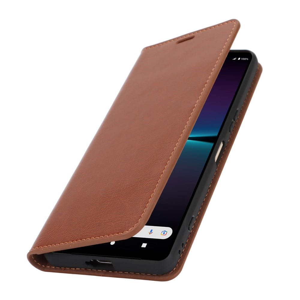 Mobilfodral Äkta Läder Sony Xperia 1 VI Brun