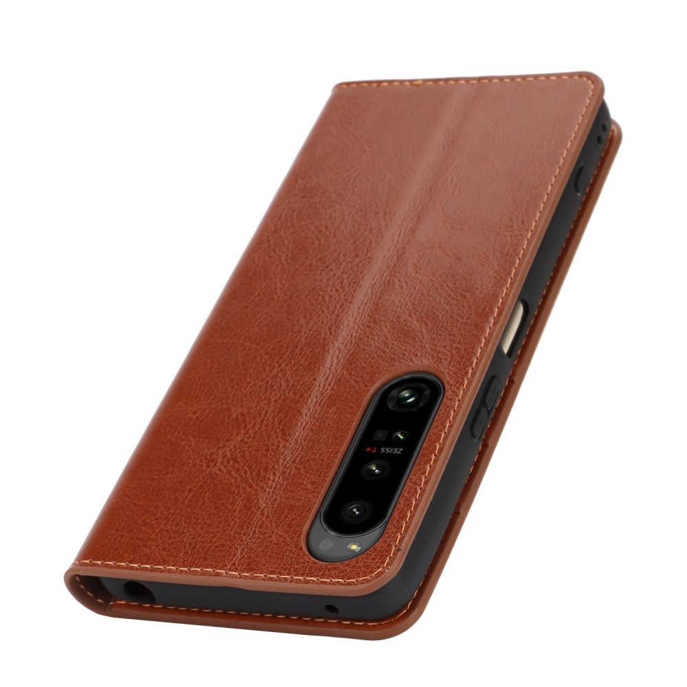 Mobilfodral Äkta Läder Sony Xperia 1 VI Brun