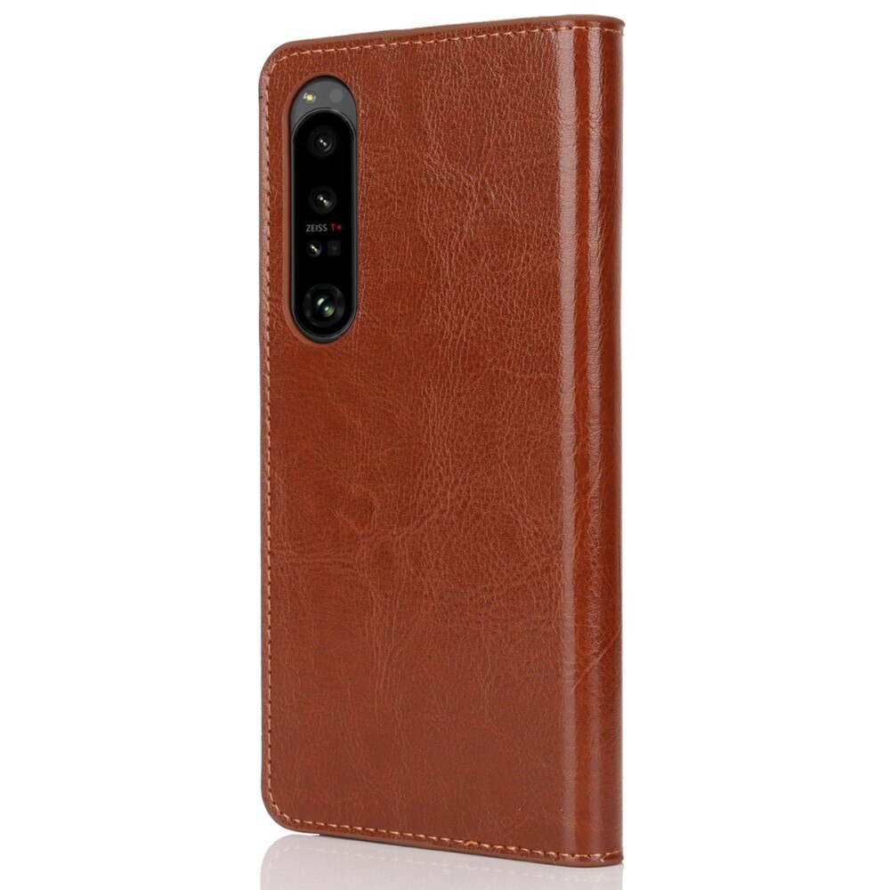 Mobilfodral Äkta Läder Sony Xperia 1 VI Brun