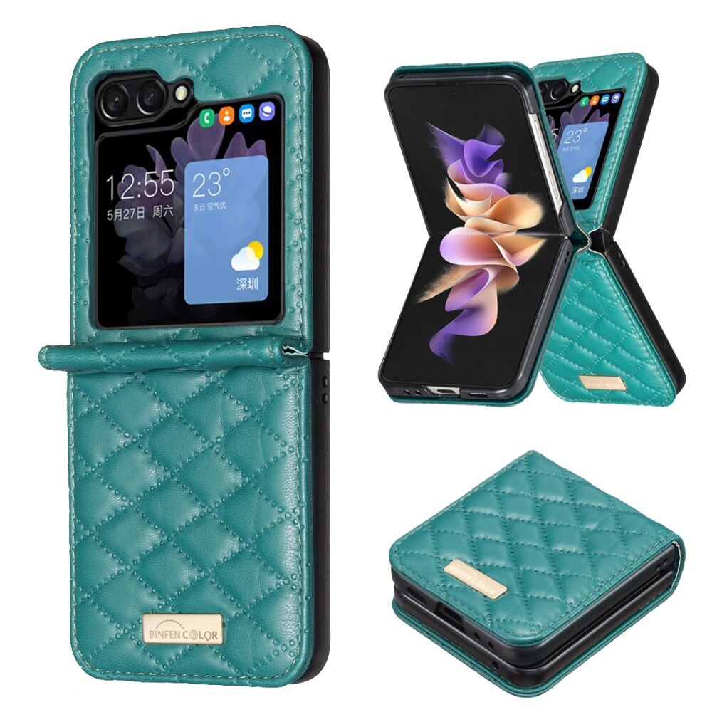 Fodral Samsung Galaxy Z Flip 6 Quilted grön