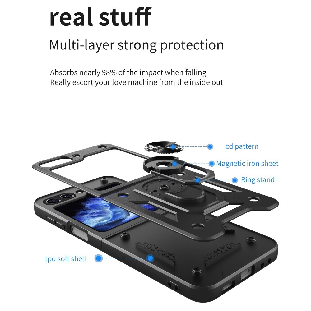 Hybridskal Tech Ring Samsung Galaxy Z Flip 6 svart