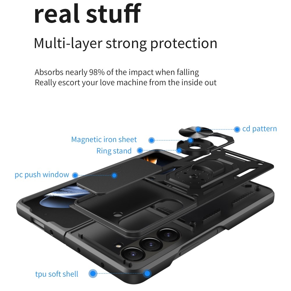 Hybridskal Ring+Kameraskydd Samsung Galaxy Z Fold 6 svart