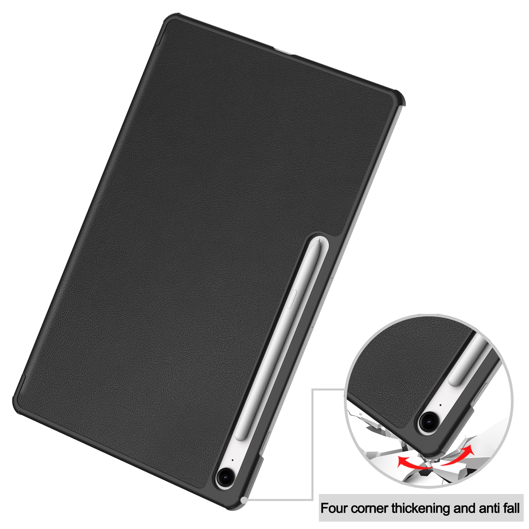 Fodral Tri-fold Samsung Galaxy Tab S10 FE Plus Svart