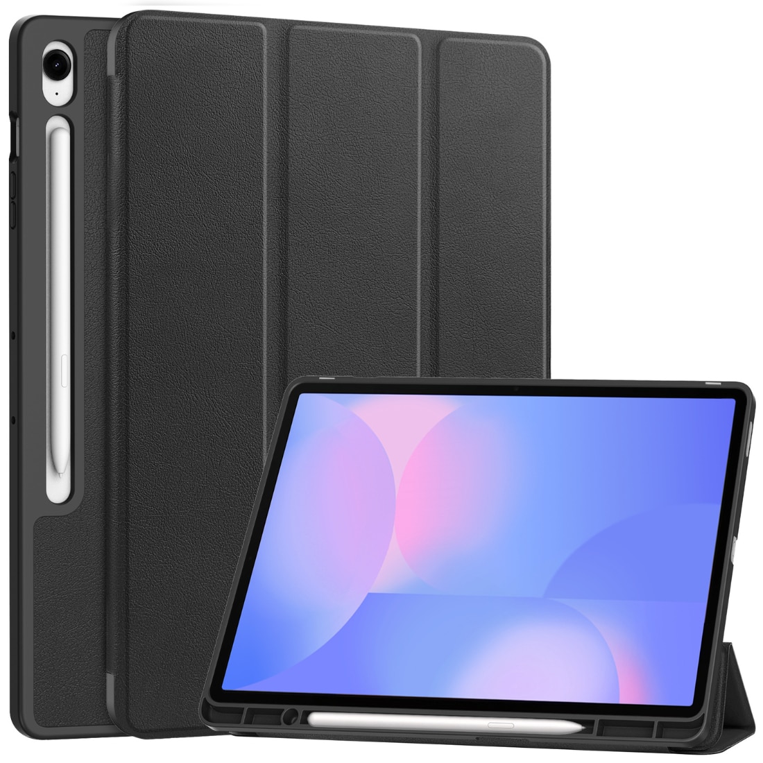 Samsung Galaxy Tab S10 FE Plus Fodral Tri-fold med Pencil-hållare Svart