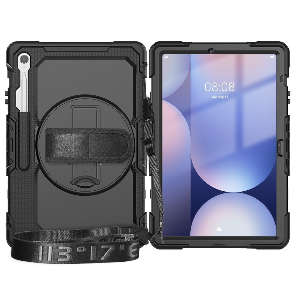 Stöttåligt Full Protection Hybridskal med axelrem Samsung Galaxy Tab S10 FE Plus svart