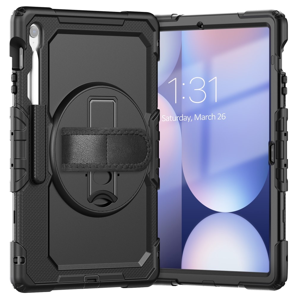 Stöttåligt Full Protection Hybridskal med axelrem Samsung Galaxy Tab S10 FE Plus svart