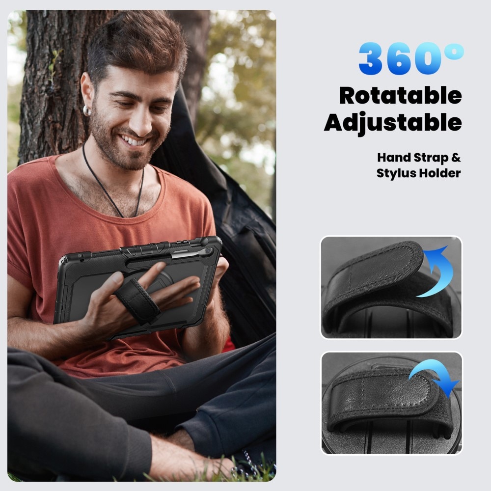 Stöttåligt Full Protection Hybridskal med axelrem Samsung Galaxy Tab S10 FE Plus svart
