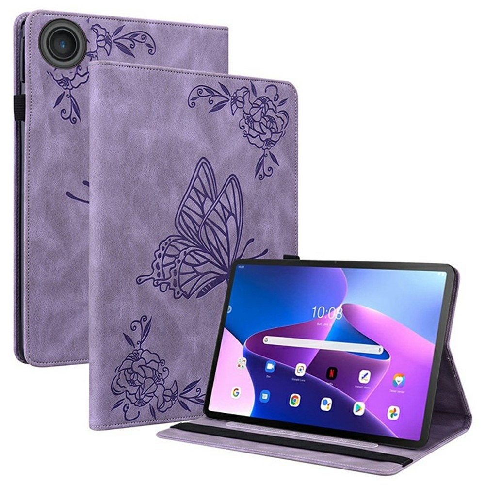 Läderfodral Fjärilar  Lenovo Tab Lila