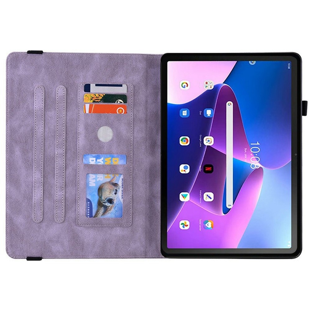 Läderfodral Fjärilar  Lenovo Tab Lila