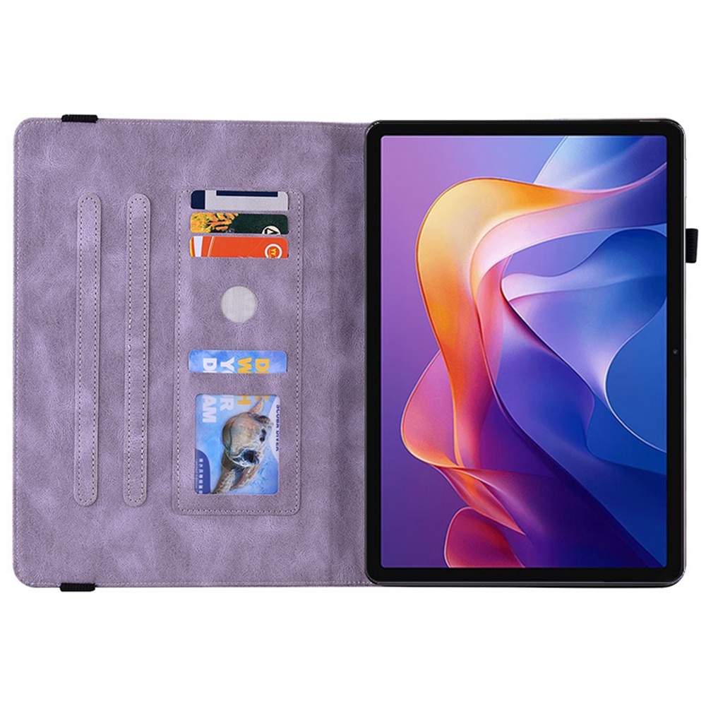 Läderfodral Fjärilar Xiaomi Redmi Pad 2 Lila