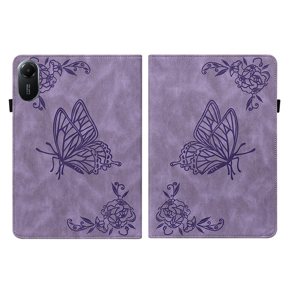 Läderfodral Fjärilar Xiaomi Redmi Pad 2 Lila