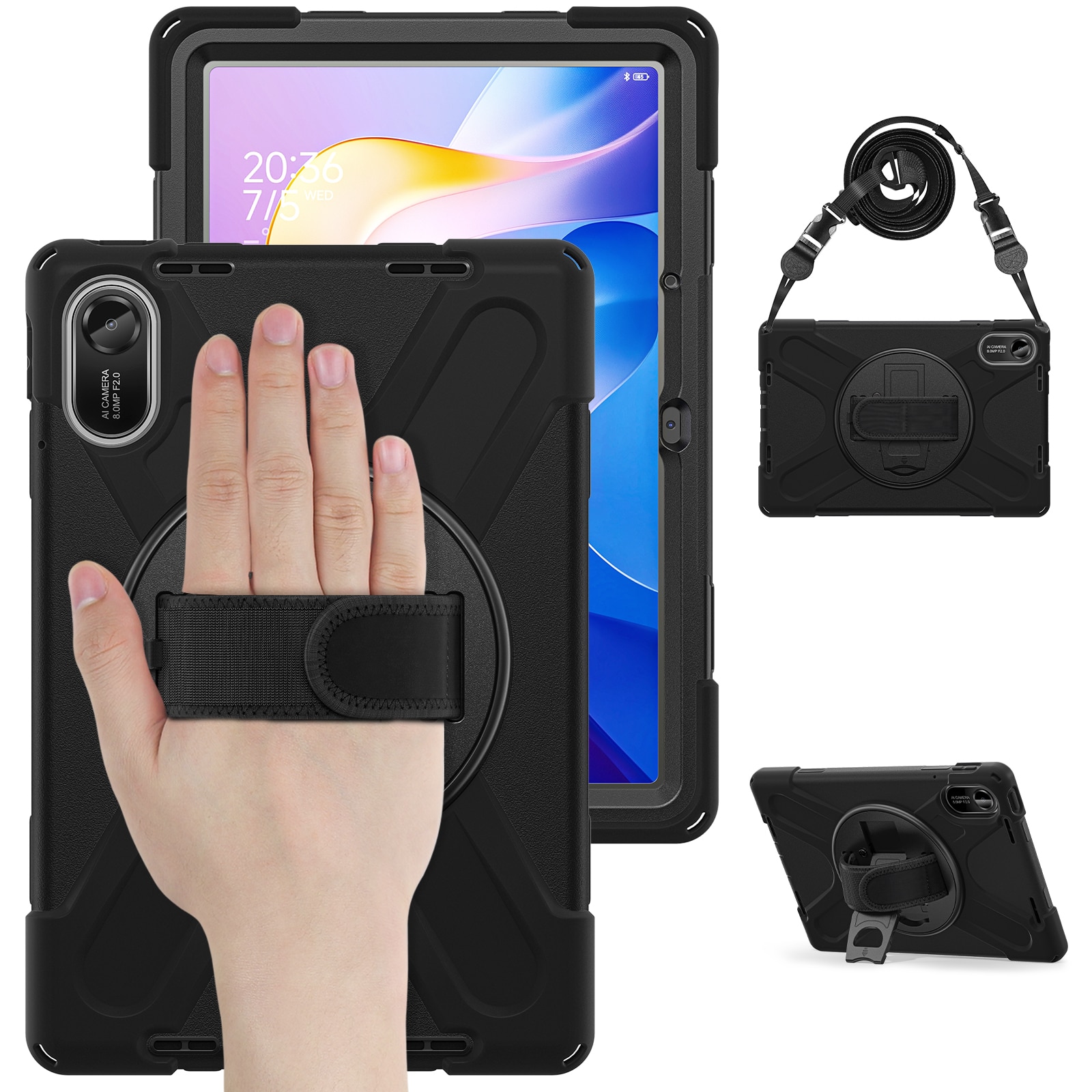 Stöttåligt Hybridskal med axelrem Xiaomi Redmi Pad 2 svart
