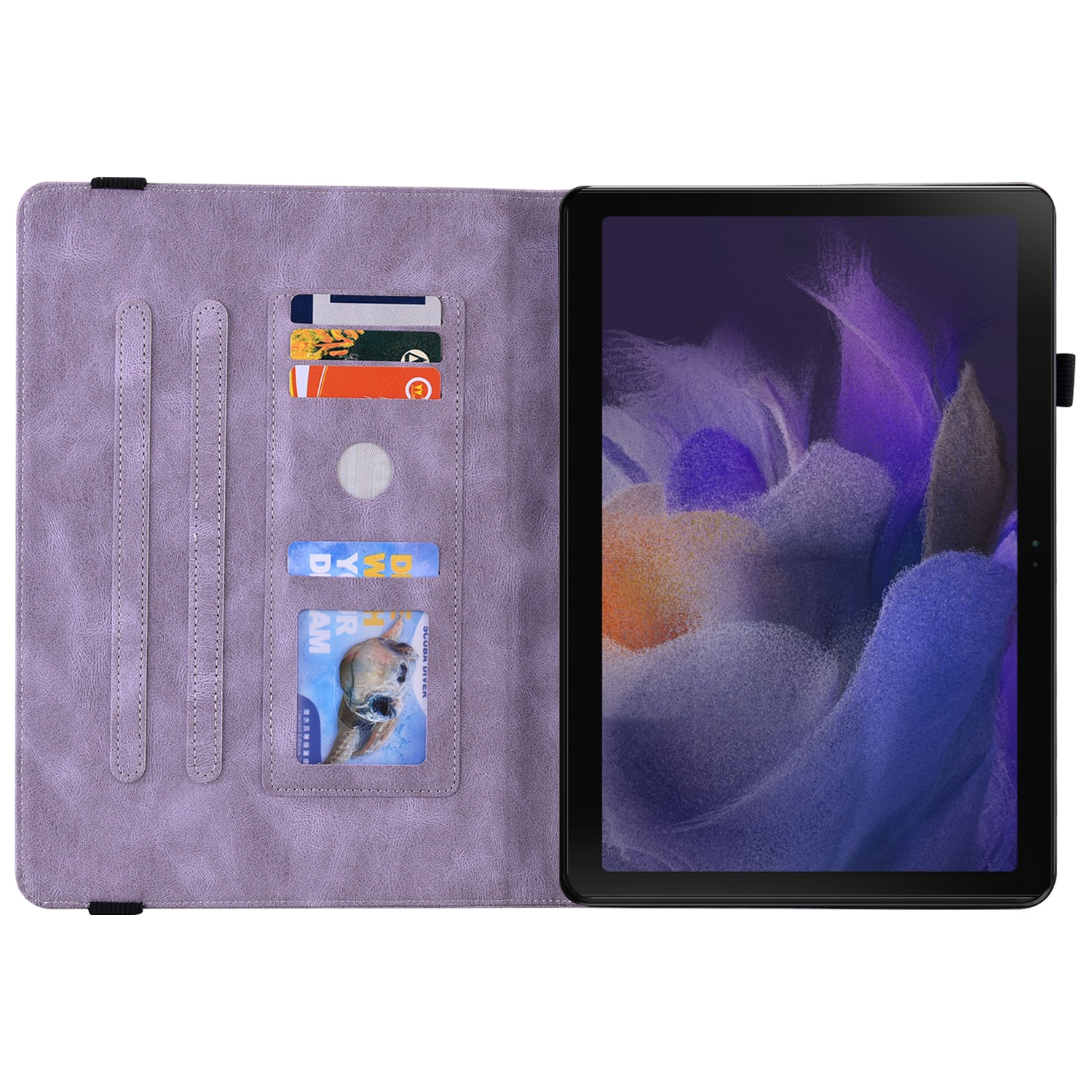 Läderfodral Fjärilar Samsung Galaxy Tab A11 Plus Lila
