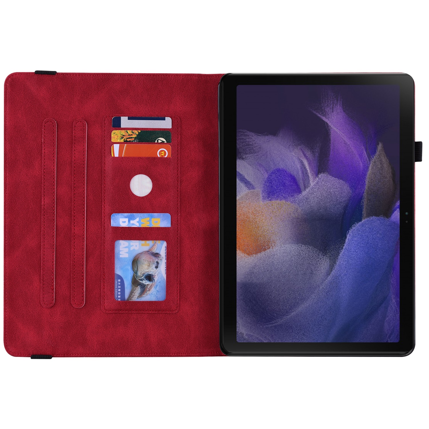 Läderfodral Fjärilar Samsung Galaxy Tab A11 Plus Röd