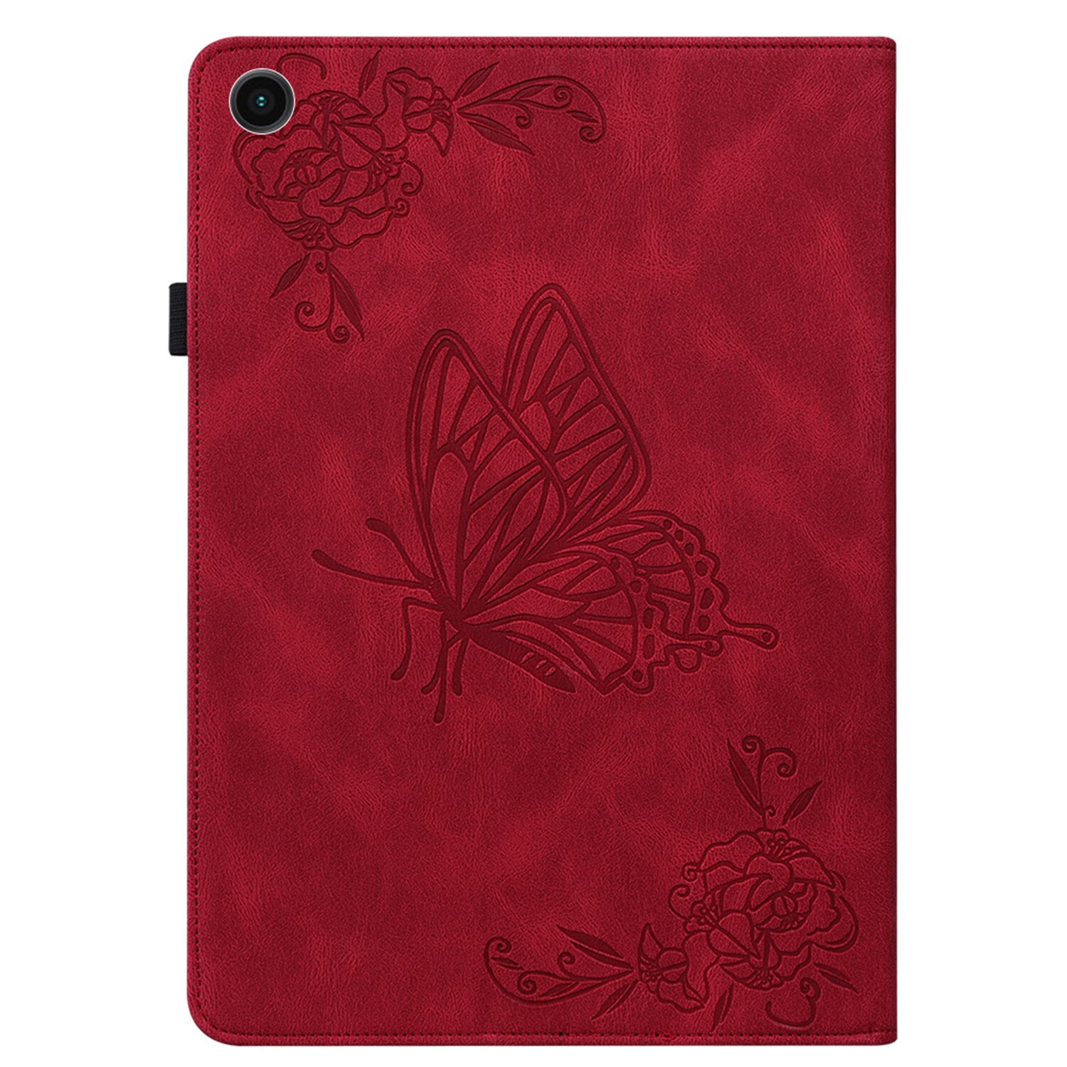 Läderfodral Fjärilar Samsung Galaxy Tab A11 Plus Röd