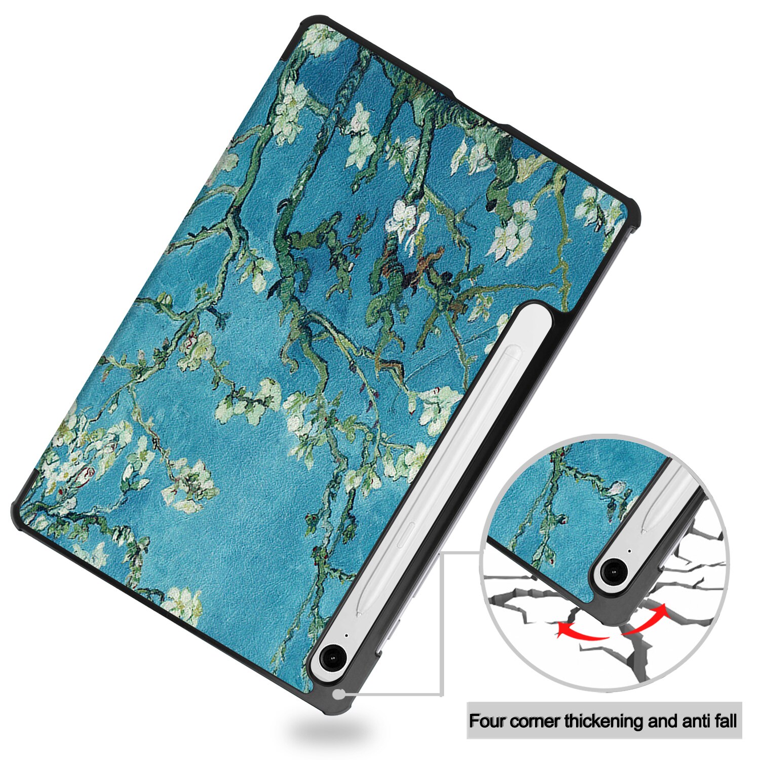Fodral Tri-fold Samsung Galaxy S10 Lite - Körsbärsblommor