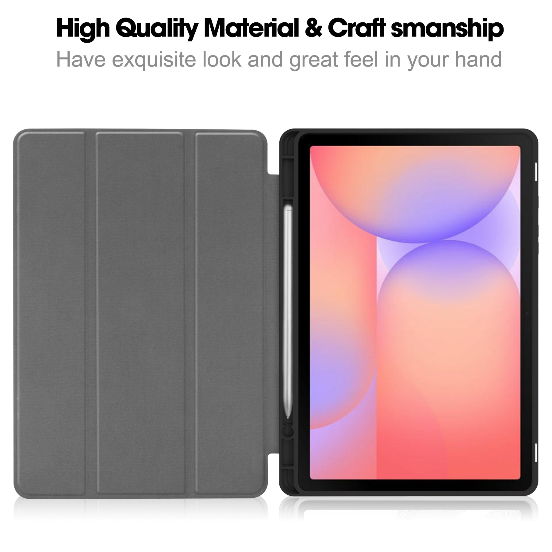 Samsung Galaxy Tab S10 Lite Fodral Tri-fold med Pencil-hållare Svart