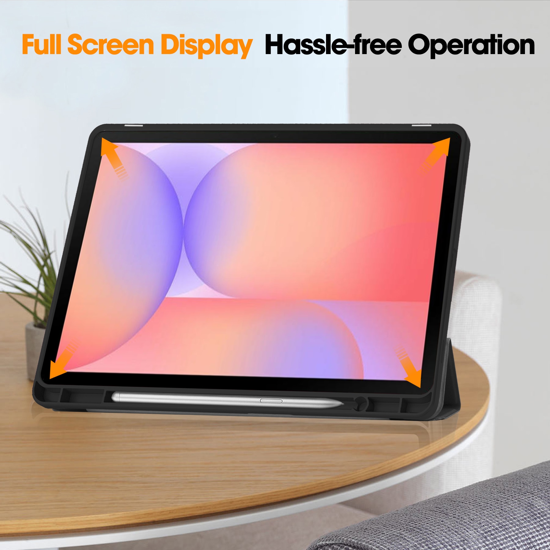 Samsung Galaxy Tab S10 Lite Fodral Tri-fold med Pencil-hållare Svart