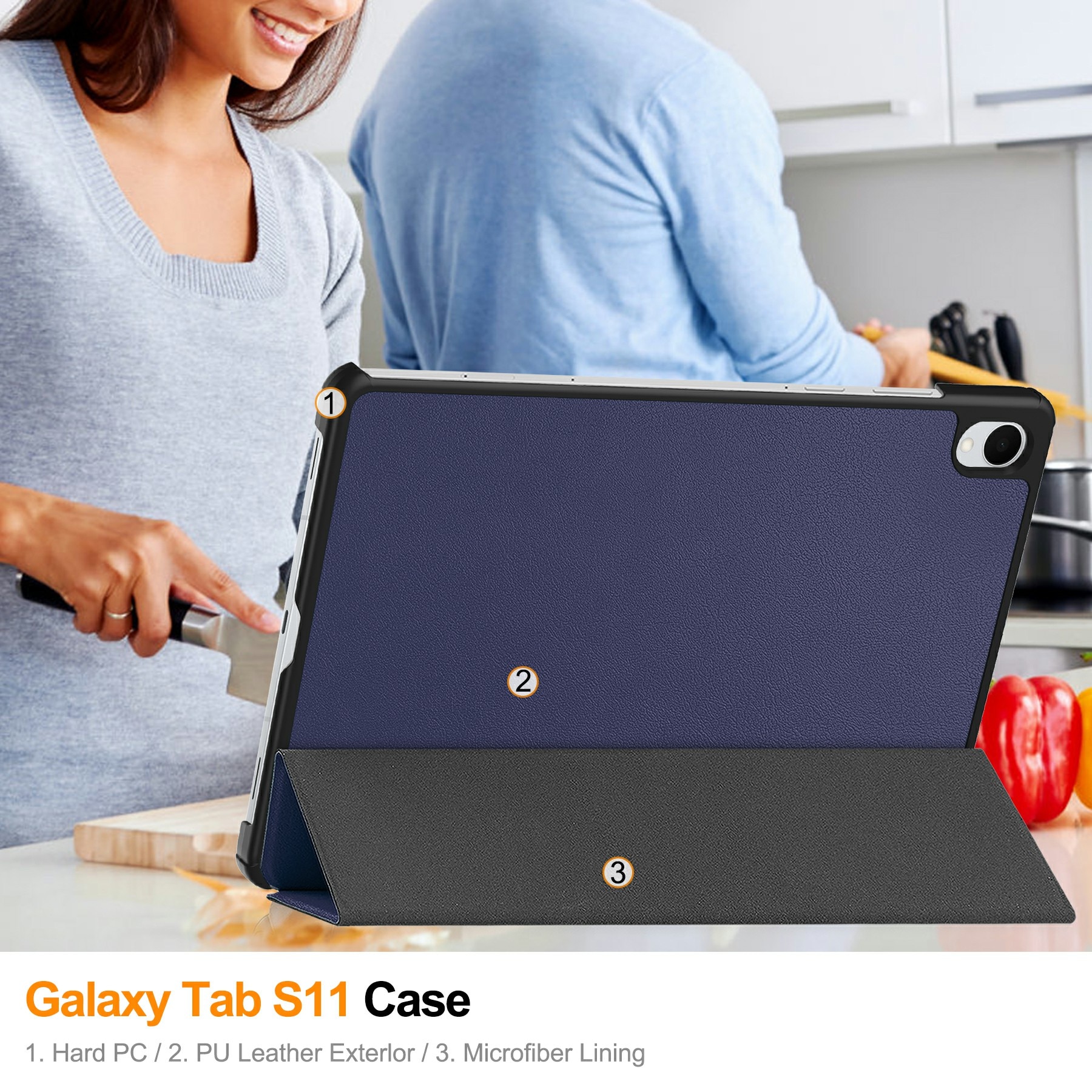 Fodral Tri-fold Samsung Galaxy Tab S11 Blå