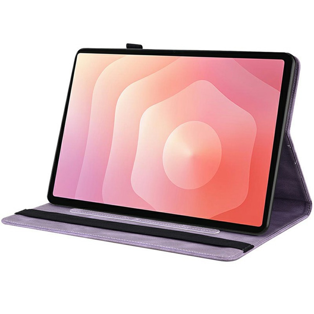 Läderfodral Fjärilar Samsung Galaxy Tab S11 Lila