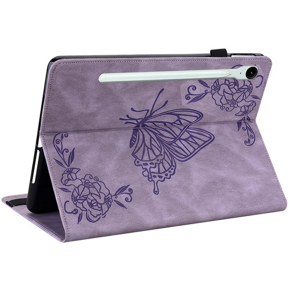 Läderfodral Fjärilar Samsung Galaxy Tab S11 Lila