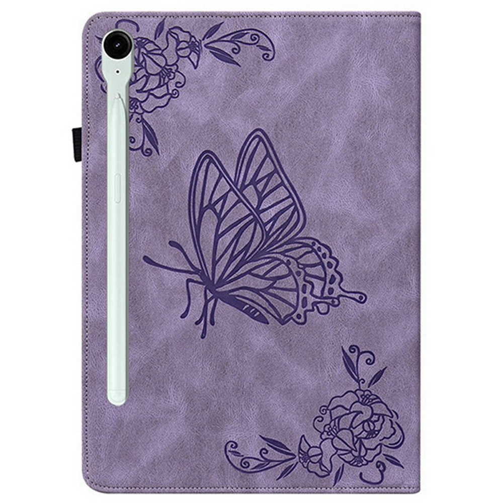 Läderfodral Fjärilar Samsung Galaxy Tab S11 Lila
