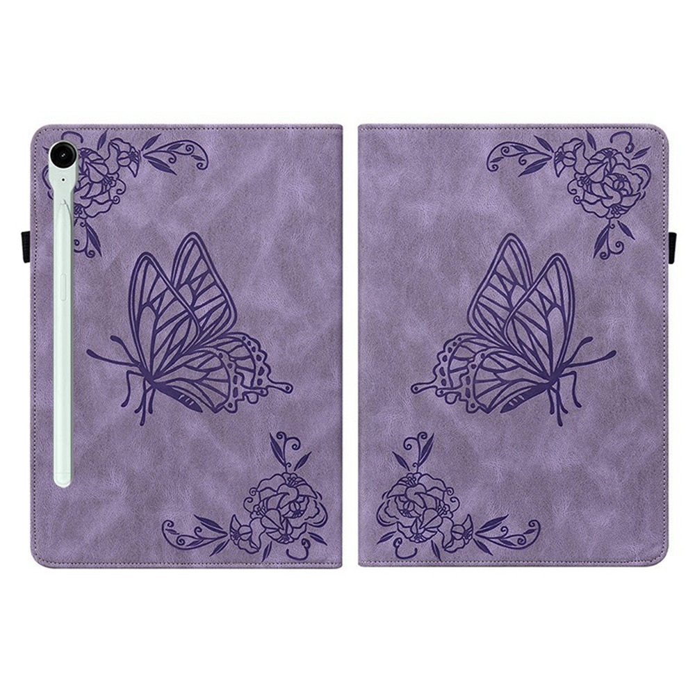Läderfodral Fjärilar Samsung Galaxy Tab S11 Lila