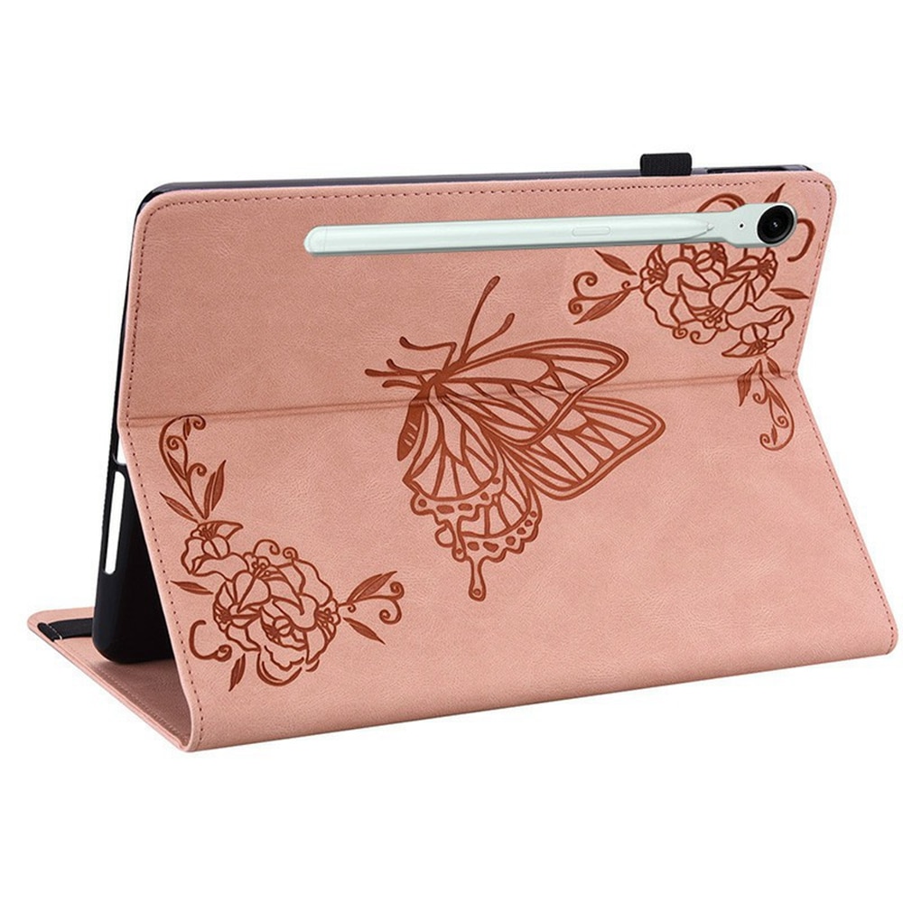 Läderfodral Fjärilar Samsung Galaxy Tab S11 Rosa