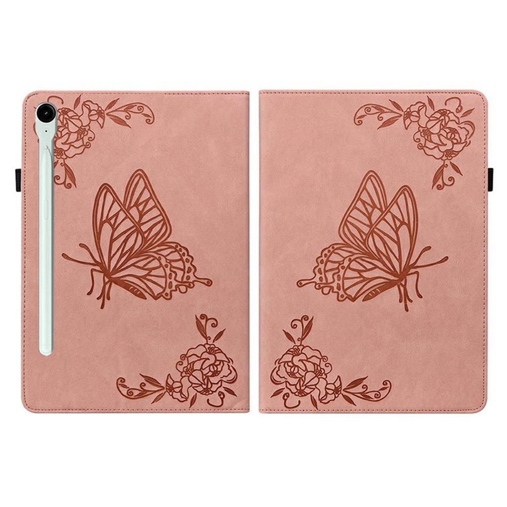 Läderfodral Fjärilar Samsung Galaxy Tab S11 Rosa