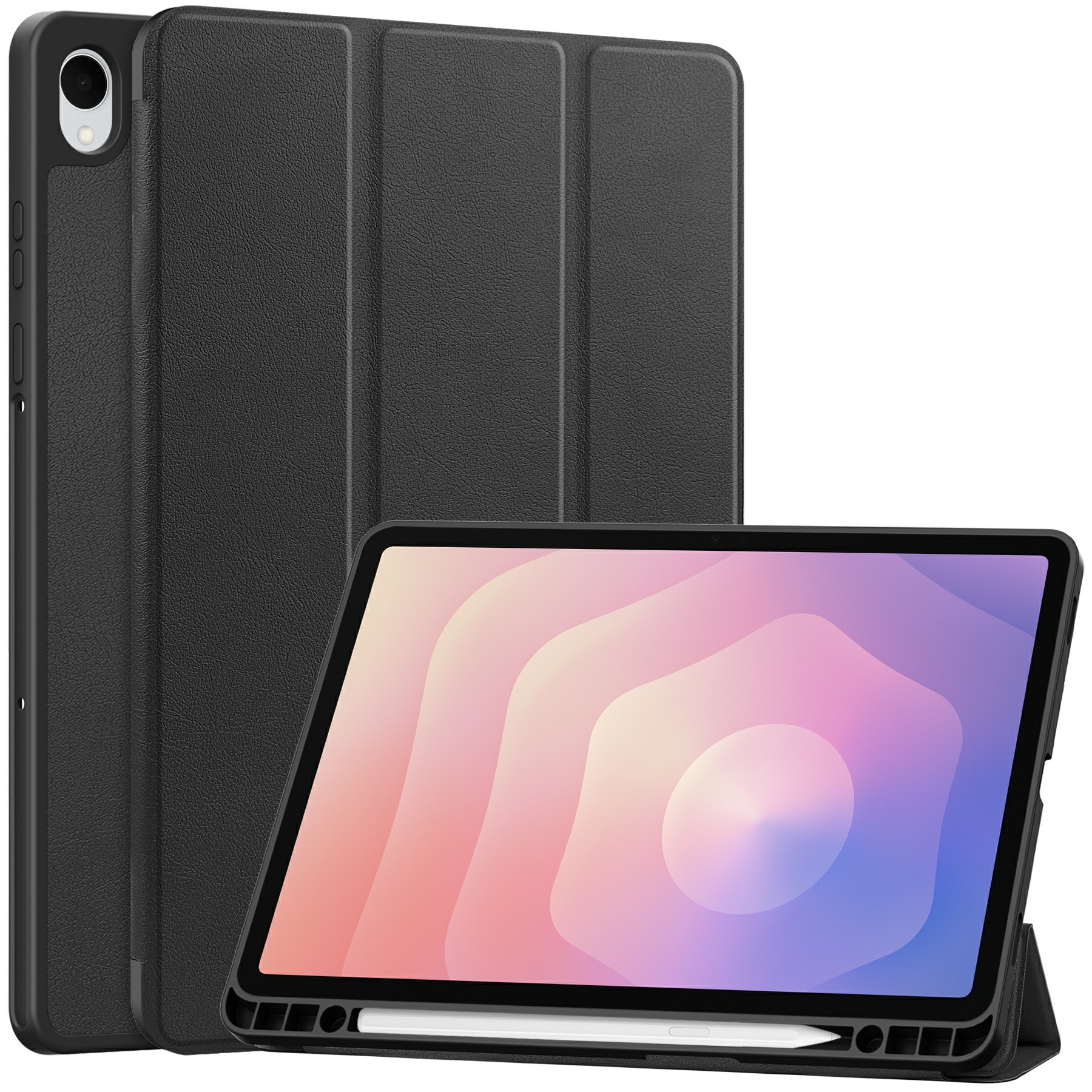 Samsung Galaxy Tab S11 Fodral Tri-fold med Pencil-hållare Svart