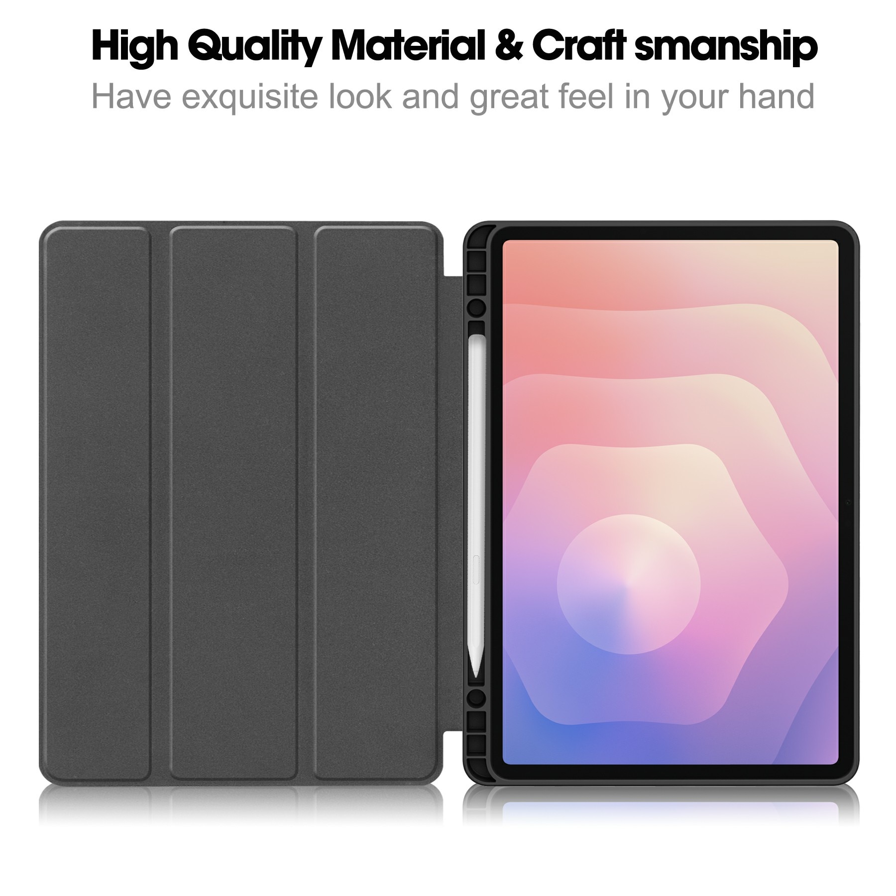 Samsung Galaxy Tab S11 Fodral Tri-fold med Pencil-hållare Svart
