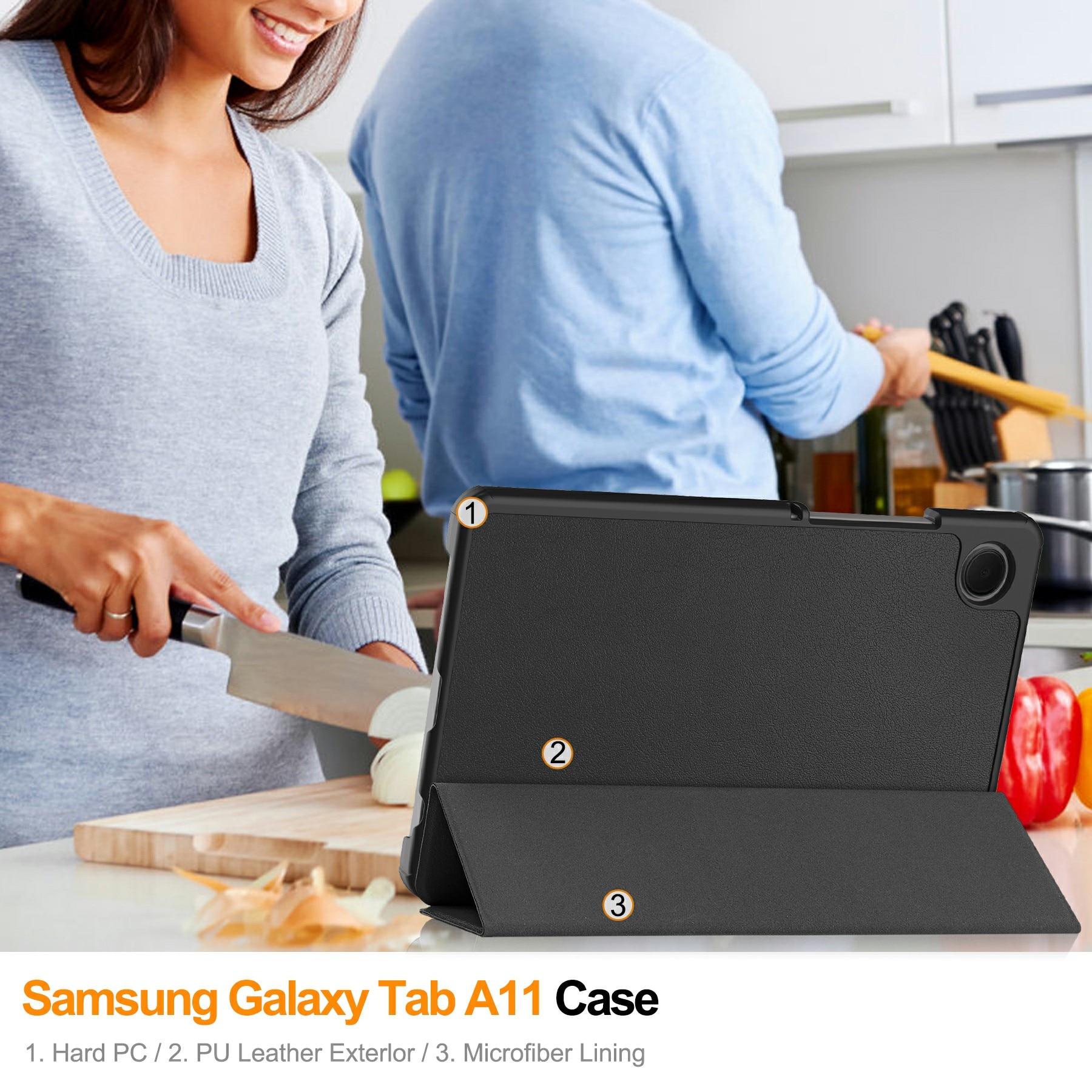 Fodral Tri-fold Samsung Galaxy Tab A11 Svart