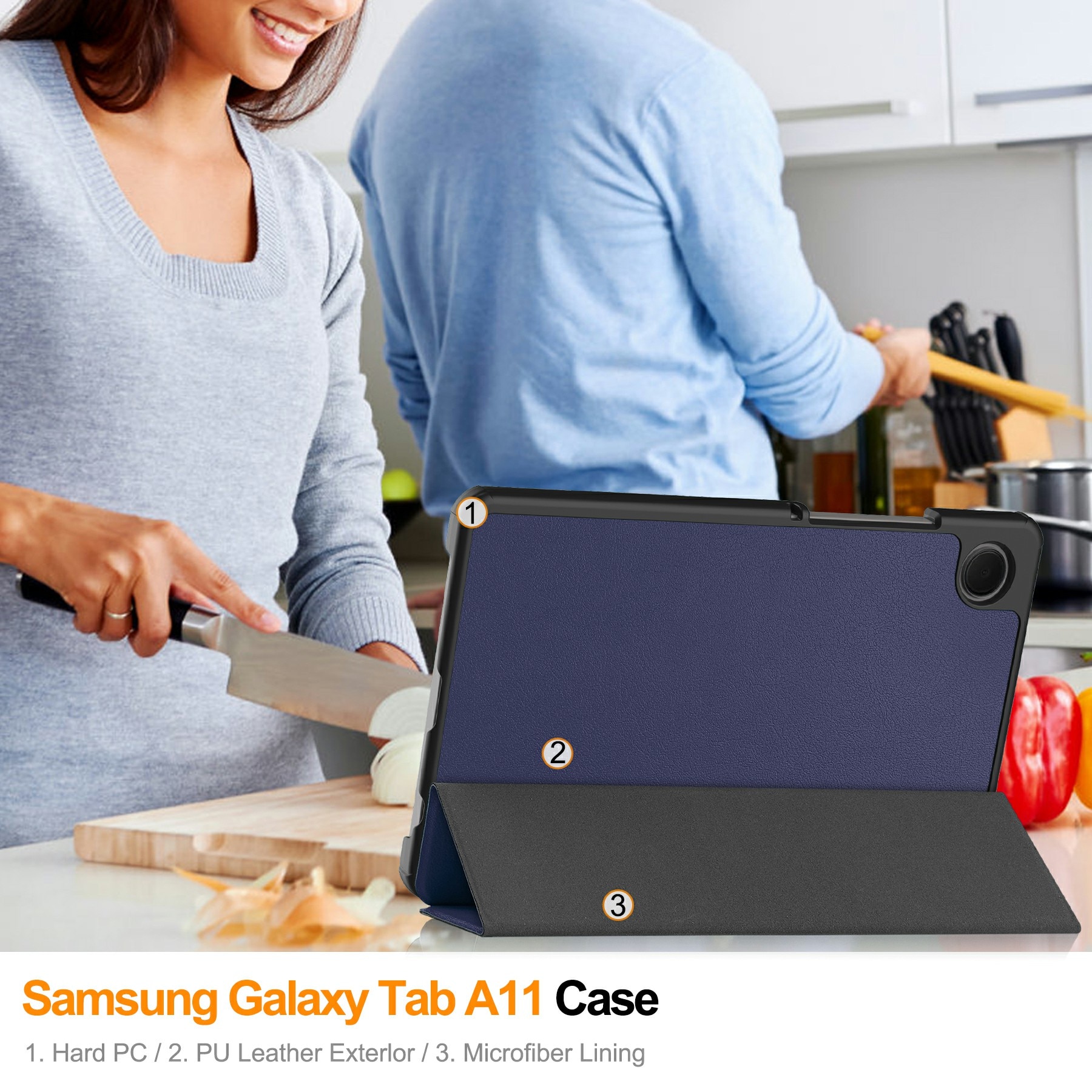Fodral Tri-fold Samsung Galaxy Tab A11 Blå