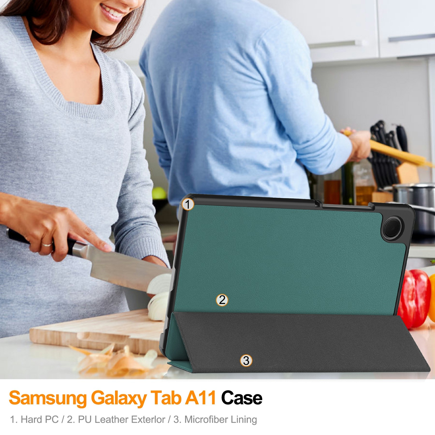Fodral Tri-fold Samsung Galaxy Tab A11 Grön
